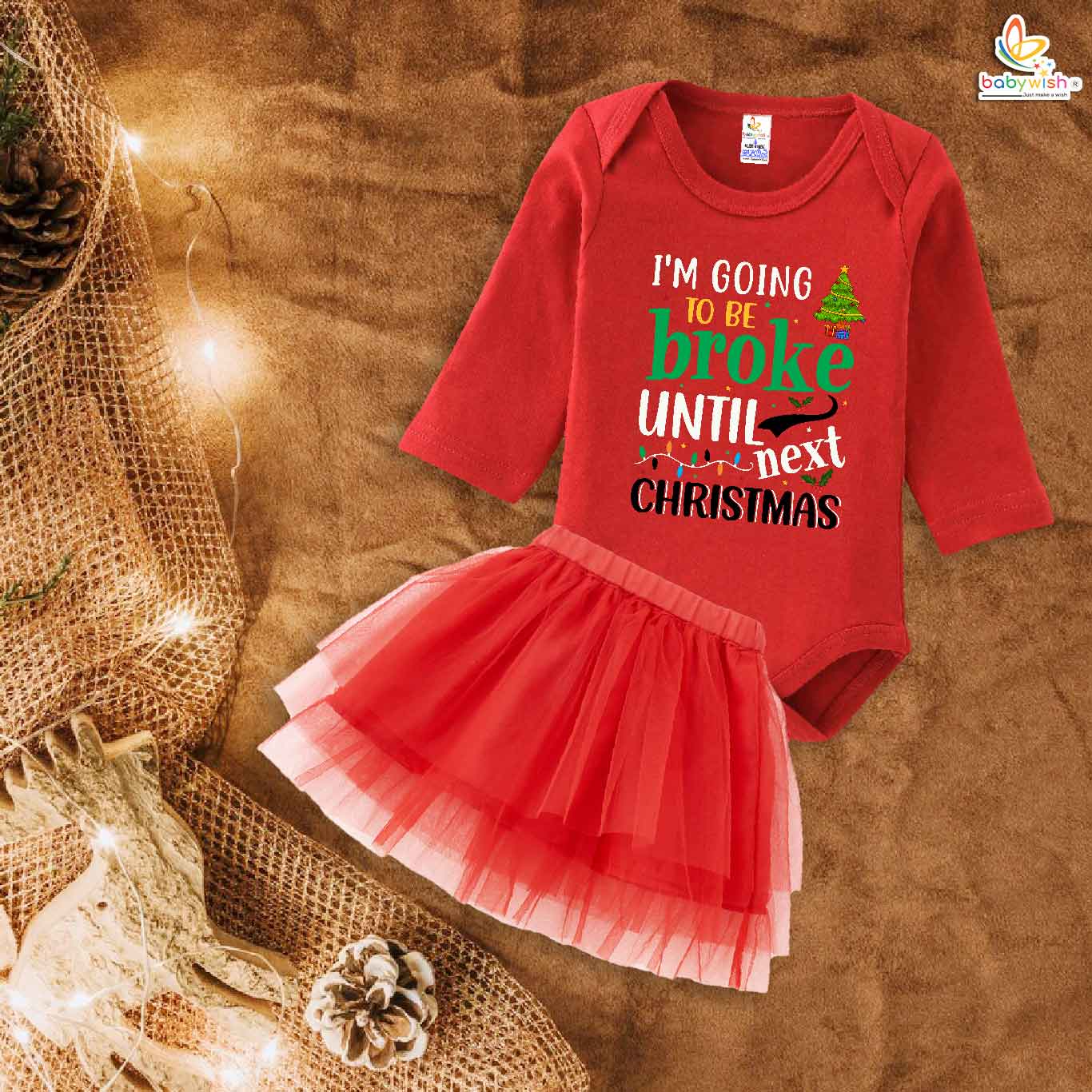 Newborn girls tutu skirt Full Sleeve romper Christmas print onesies bodysuits for baby 0 to 12 months