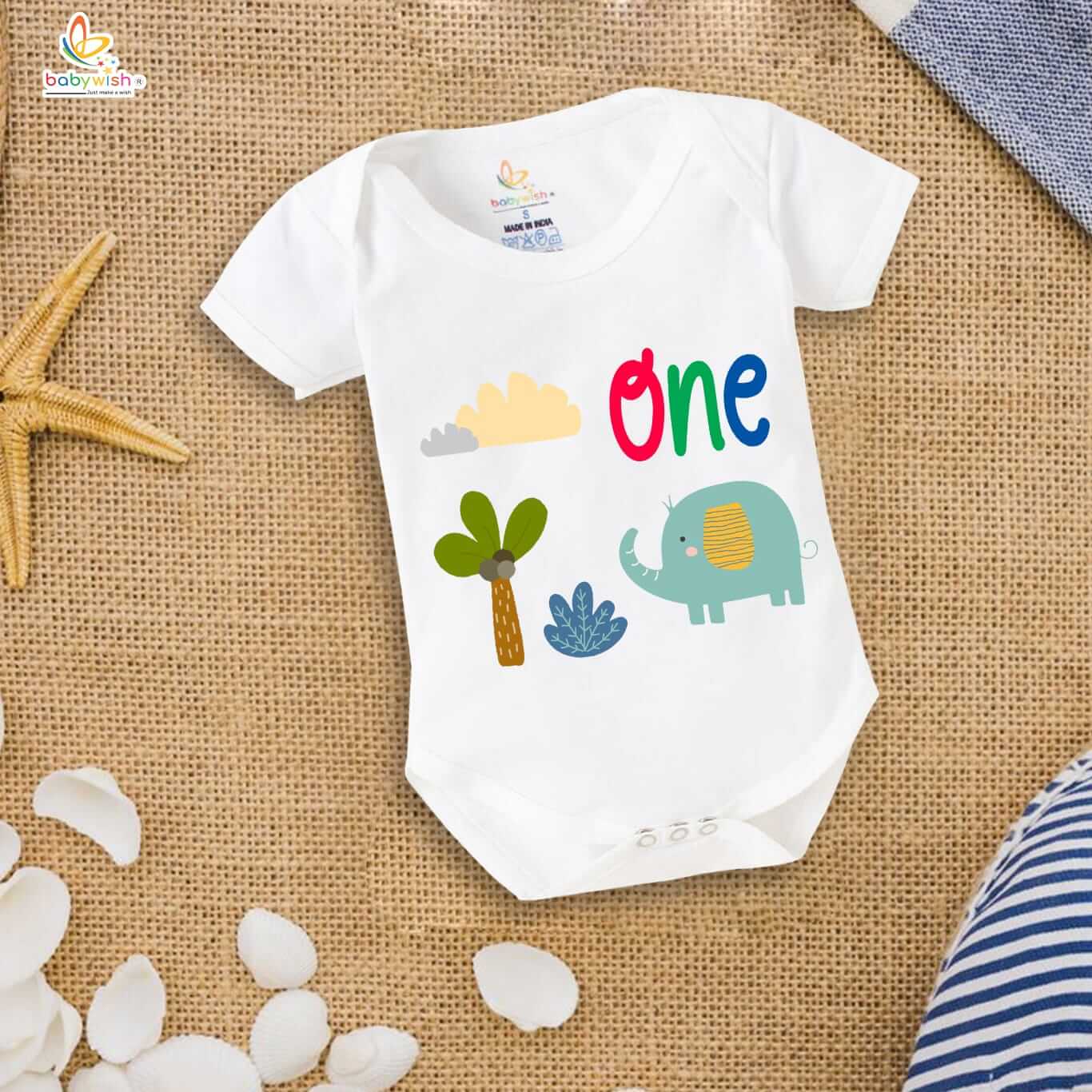 One month unisex baby romper half sleeve round neck onesie