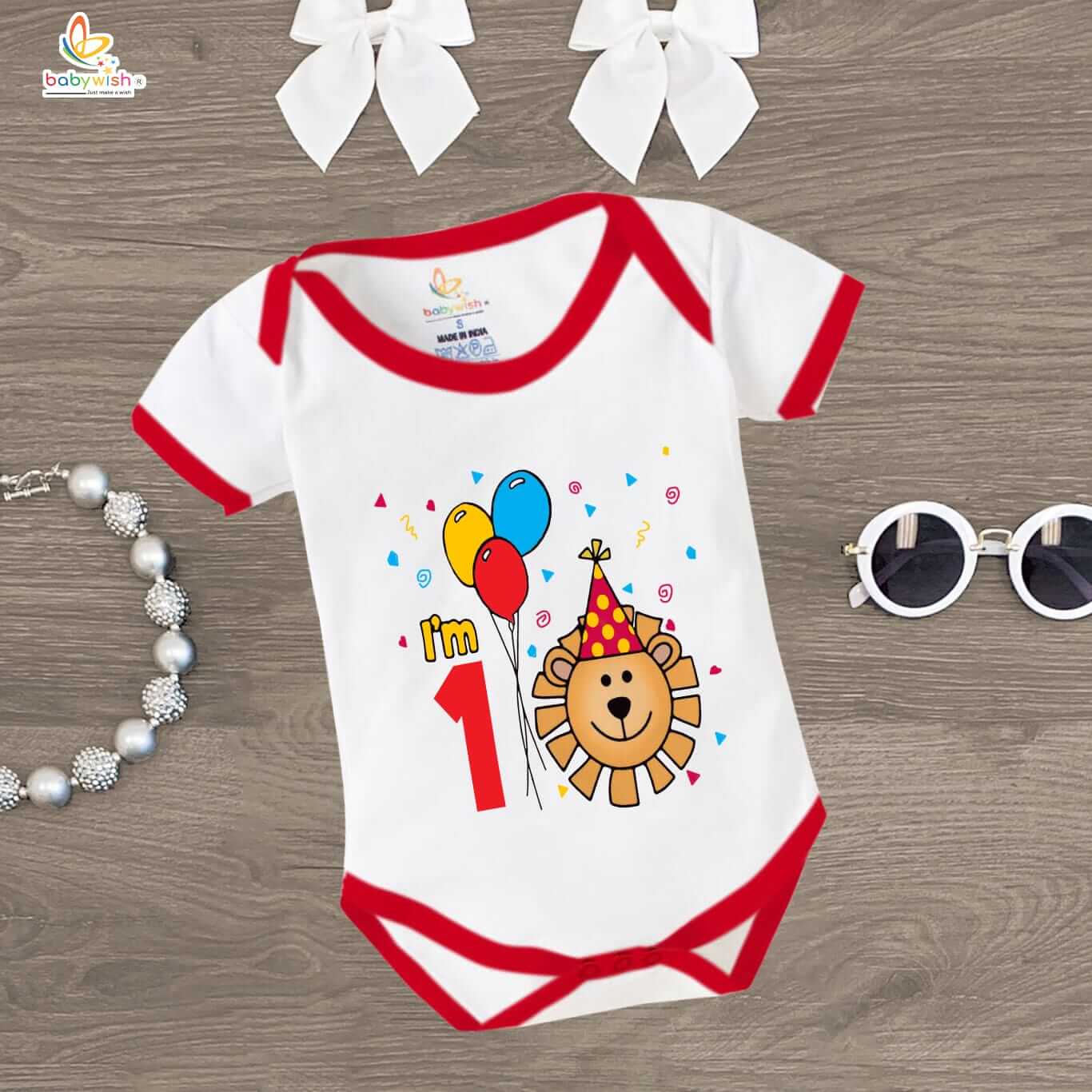 One Month Baby Romper for Newborn | Unisex Cotton Onesie 0-3 Months | Soft Half Sleeve Round Neck Infant Bodysuit Outfit for Baby Boy & Girl Daily Wear