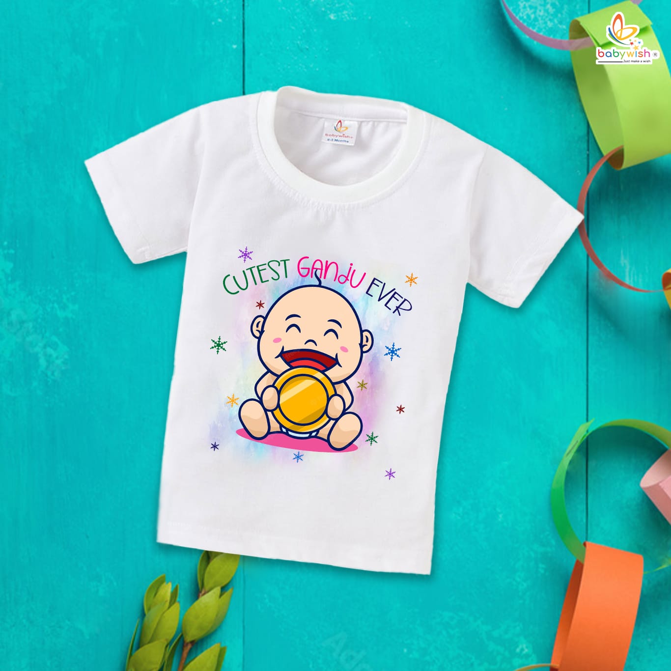 First Mundan ceremony T-shirt for Kids Clothes Unisex occasion mundan  Topwear Outfit Half Sleeve for Boy n Girl | Cutest Ganju Ever | – Babywish