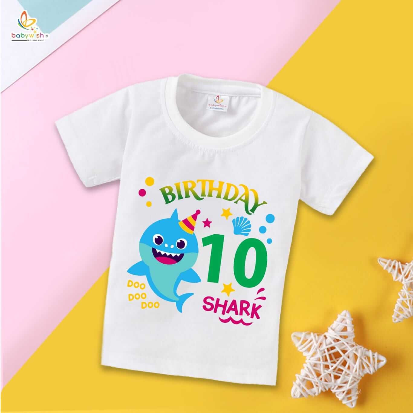 Ten Year Birthday Unisex T-Shirt Half Sleeve Round Neck Topwear tee for kids