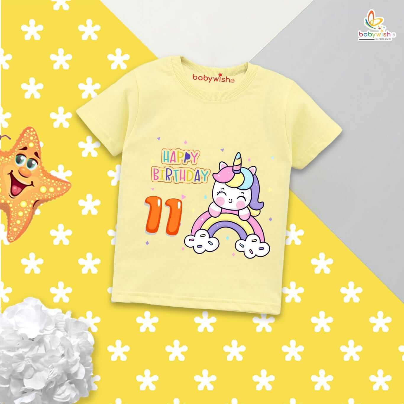 Eleven Year Birthday Unisex T-Shirt Half Sleeve Round Neck Topwear tee for kids