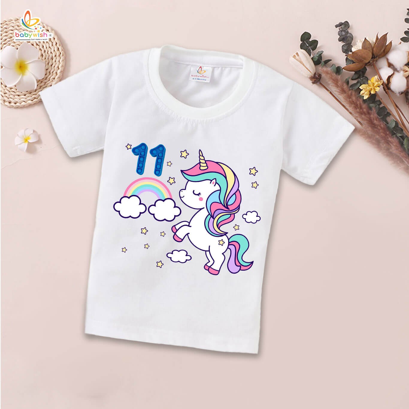 Eleven Year Birthday Unisex T-Shirt Half Sleeve Round Neck Topwear tee for kids