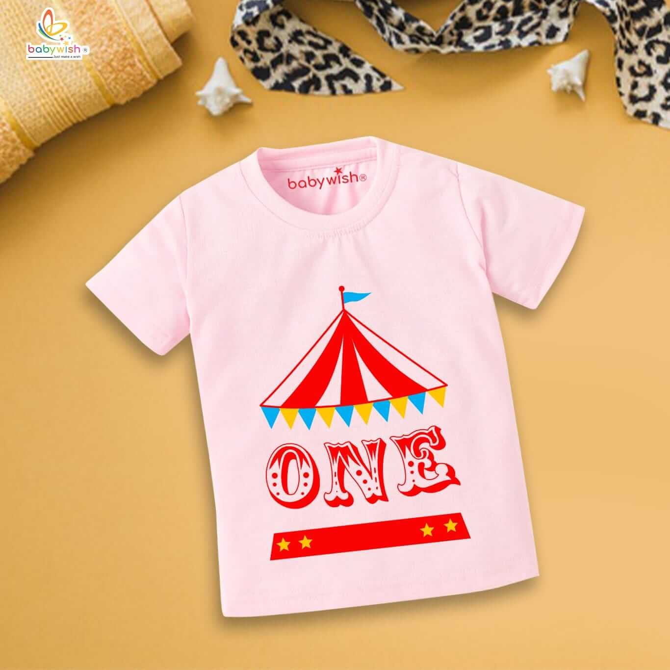 One Year Birthday T-Shirt for Baby Boy & Girl | Unisex Kids Half Sleeve Round Neck Cotton Tee | 1st Birthday Party Outfit Topwear for Toddlers