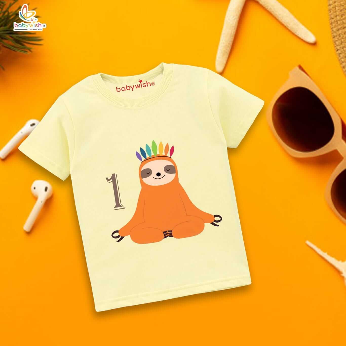 One Year Birthday T-Shirt for Baby Boy Girl | Unisex Kids 1st Birthday Outfit | Half Sleeve Round Neck Cotton Tee Topwear for Toddlers Party Wear