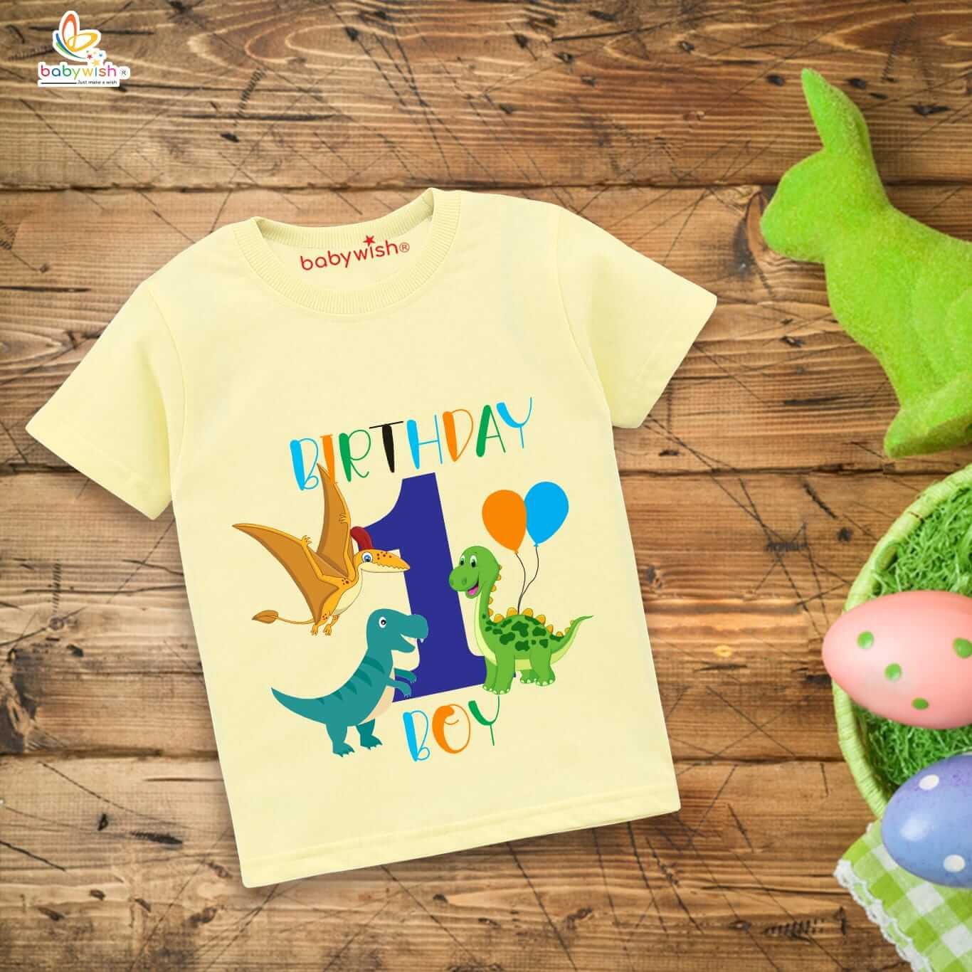 One Year Birthday Unisex T-Shirt for Baby Boy & Girl | 1st Birthday Cotton Outfit | Half Sleeve Round Neck Tee | Toddler Kids Birthday Party Wear Topwear