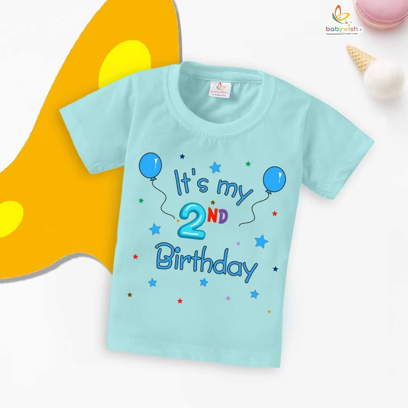 Two Year Birthday Unisex T-Shirt Half Sleeve Round Neck Topwear tee for kids