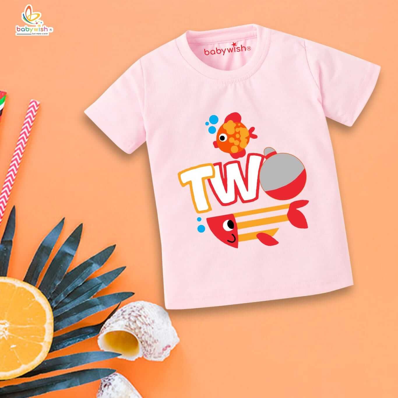 Two Year Birthday Unisex T-Shirt | Cute Half Sleeve Round Neck Topwear Tee for Kids | Comfortable Cotton Outfit for Baby Boys & Girls Birthday Dress & Daily Wear