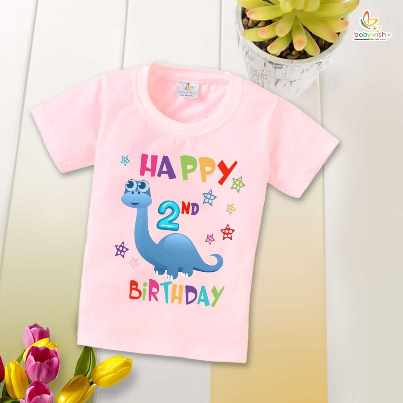 Two Year Birthday Unisex T-Shirt Half Sleeve Round Neck Topwear tee for kids