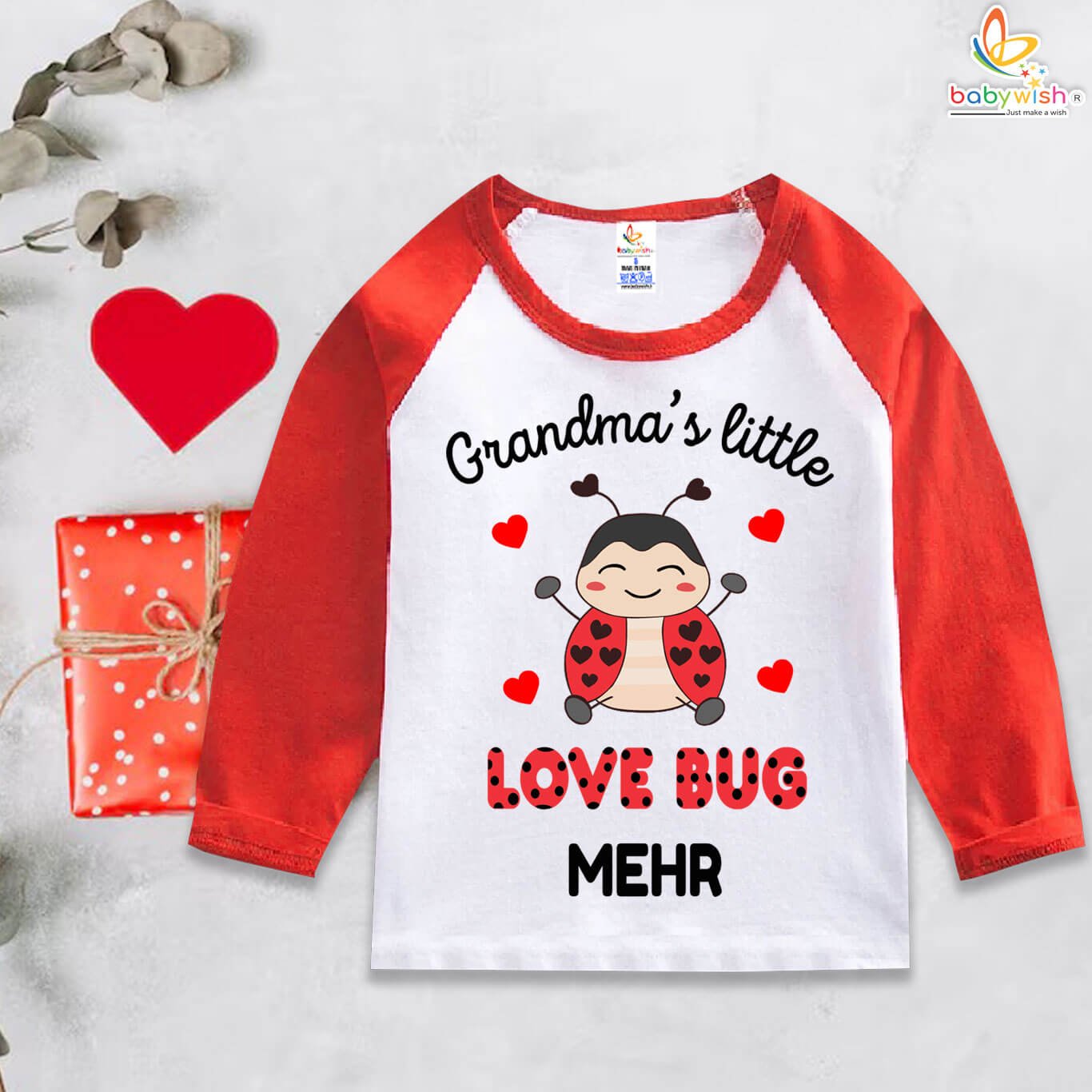 Grandma’s little love bug personalized baby t-shirt