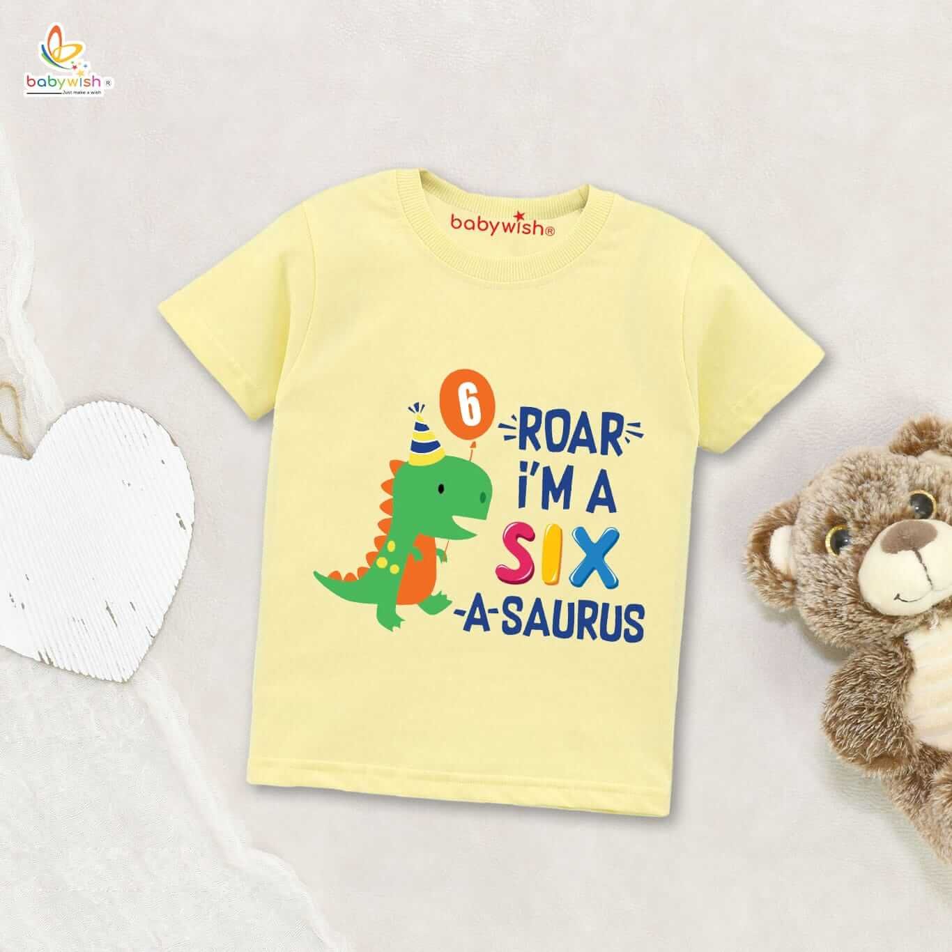 Six Year Birthday Unisex T-Shirt Half Sleeve Round Neck Topwear tee for kids