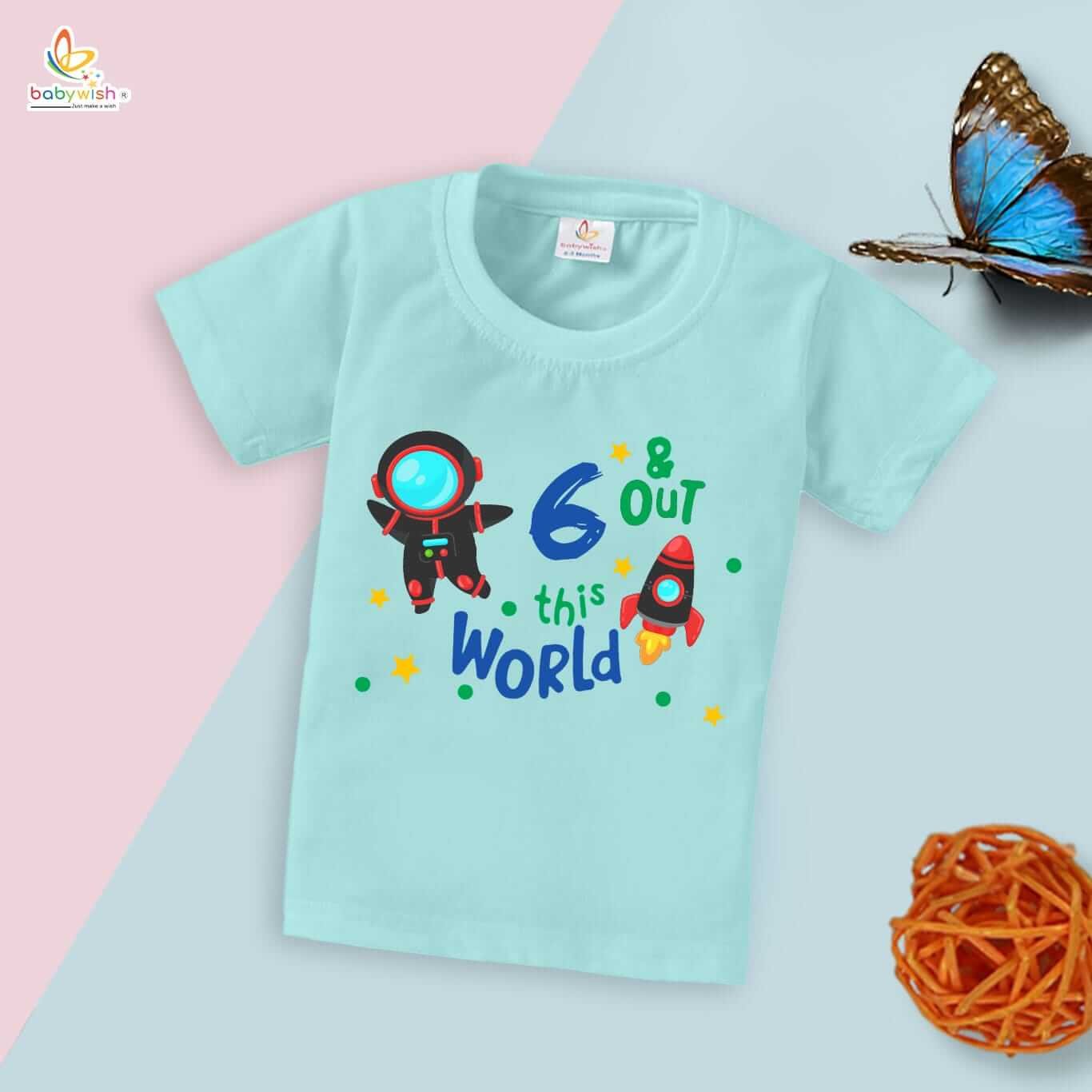 Six Year Birthday Unisex T-Shirt Half Sleeve Round Neck Topwear tee for kids
