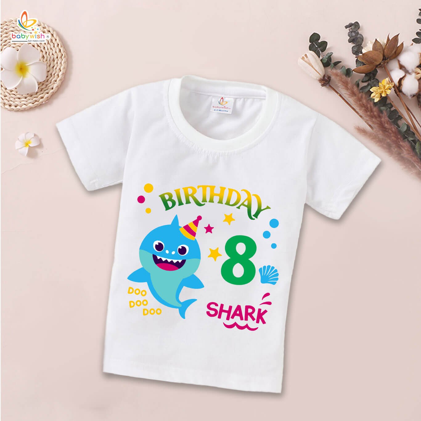Eight Year Birthday Unisex T-Shirt Half Sleeve Round Neck Topwear tee for kids