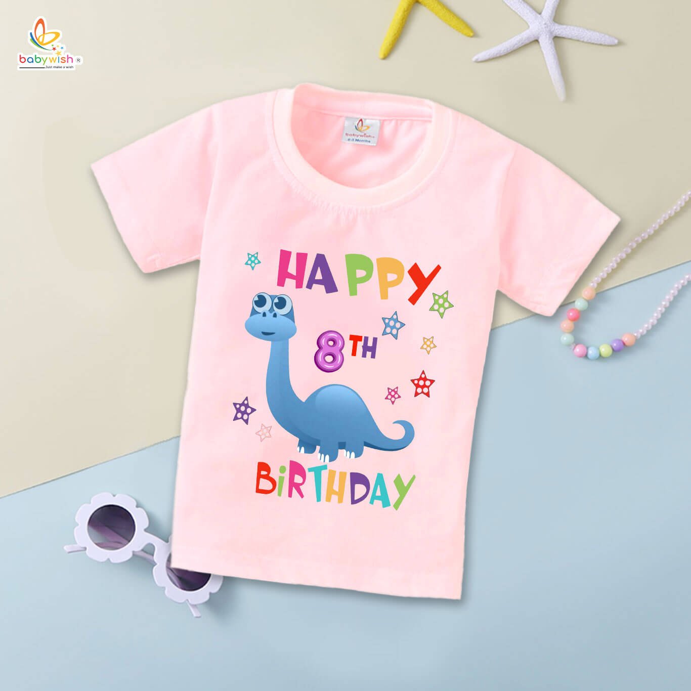 Eight Year Birthday Unisex T-Shirt Half Sleeve Round Neck Topwear tee for kids