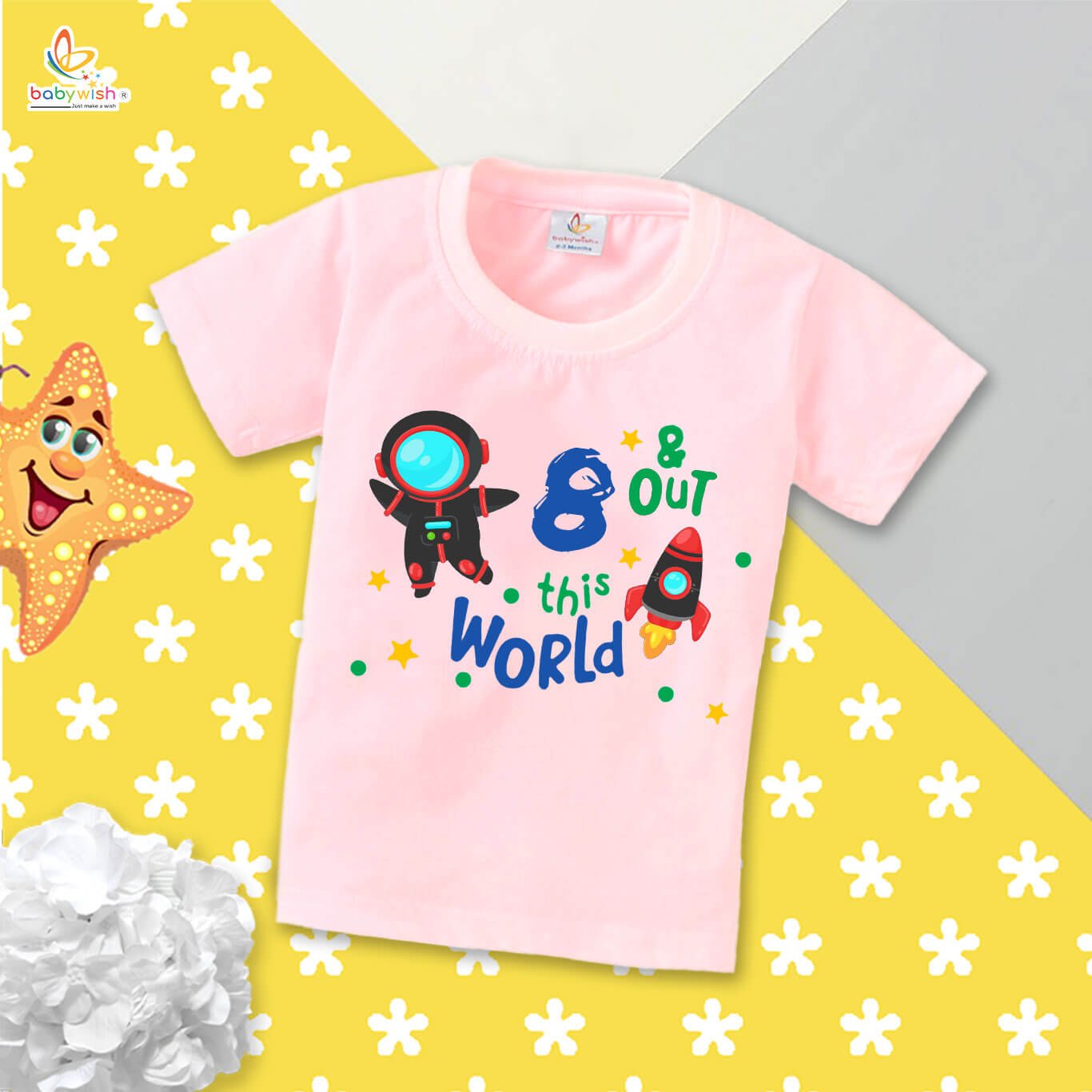 Eight Year Birthday Unisex T-Shirt Half Sleeve Round Neck Topwear tee for kids