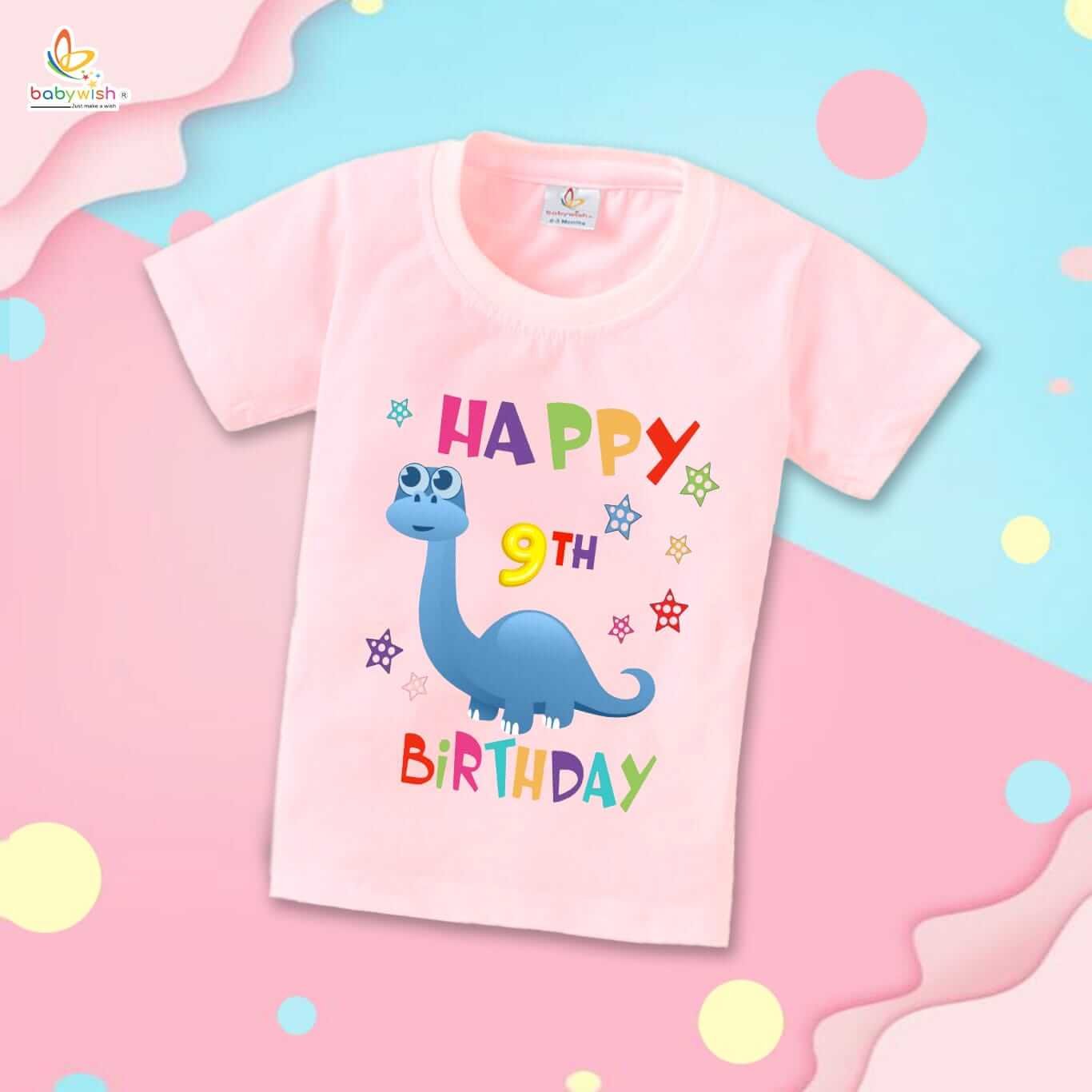 Nine Year Birthday Unisex T-Shirt Half Sleeve Round Neck Topwear tee for kids
