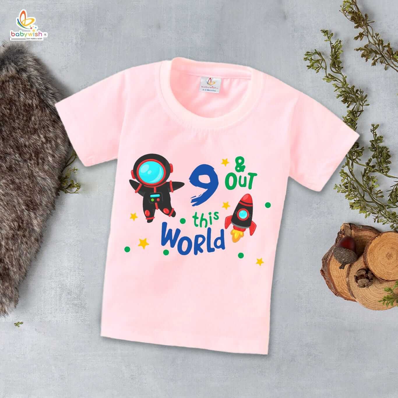 Nine Year Birthday Unisex T-Shirt Half Sleeve Round Neck Topwear tee for kids