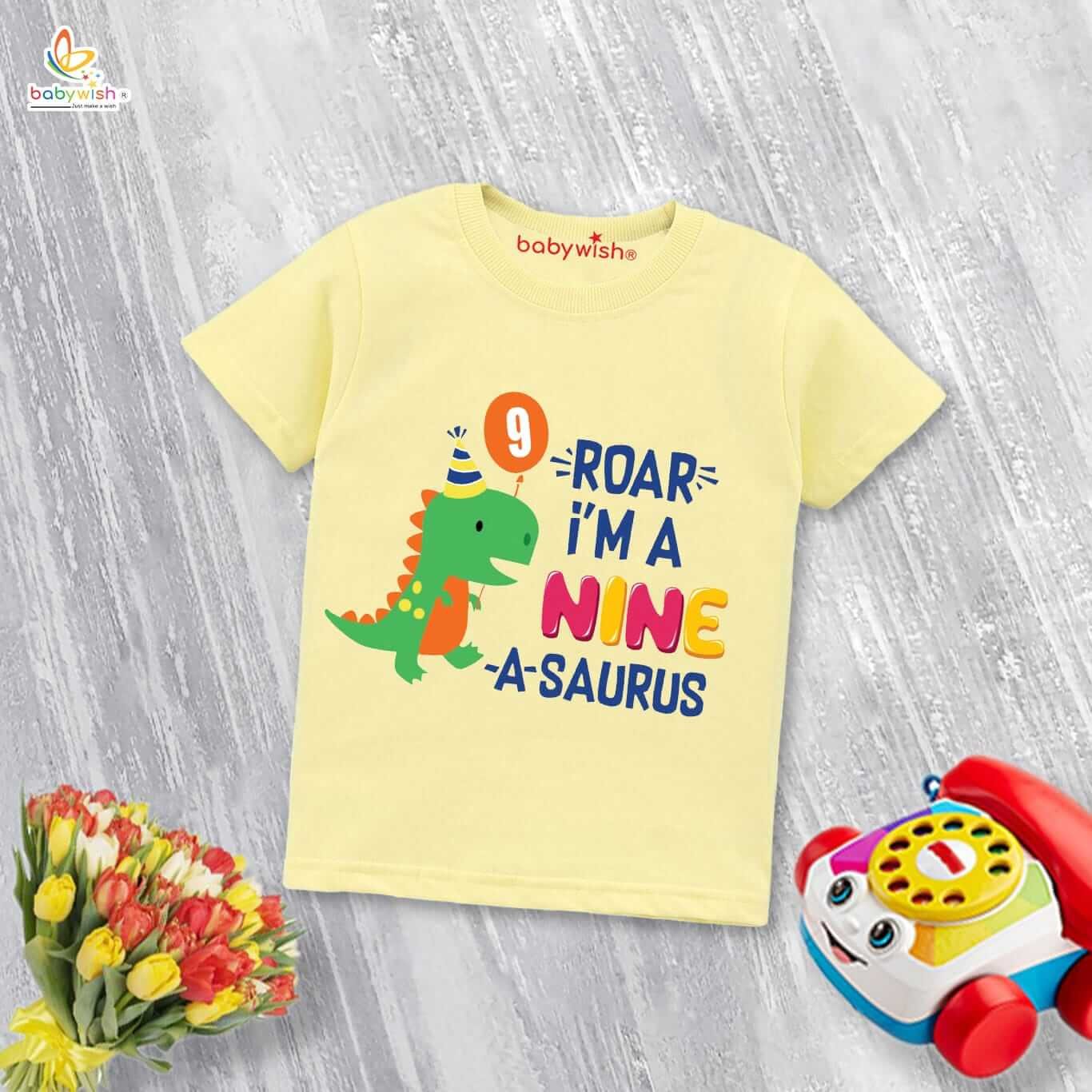 Nine Year Birthday Unisex T-Shirt Half Sleeve Round Neck Topwear tee for kids