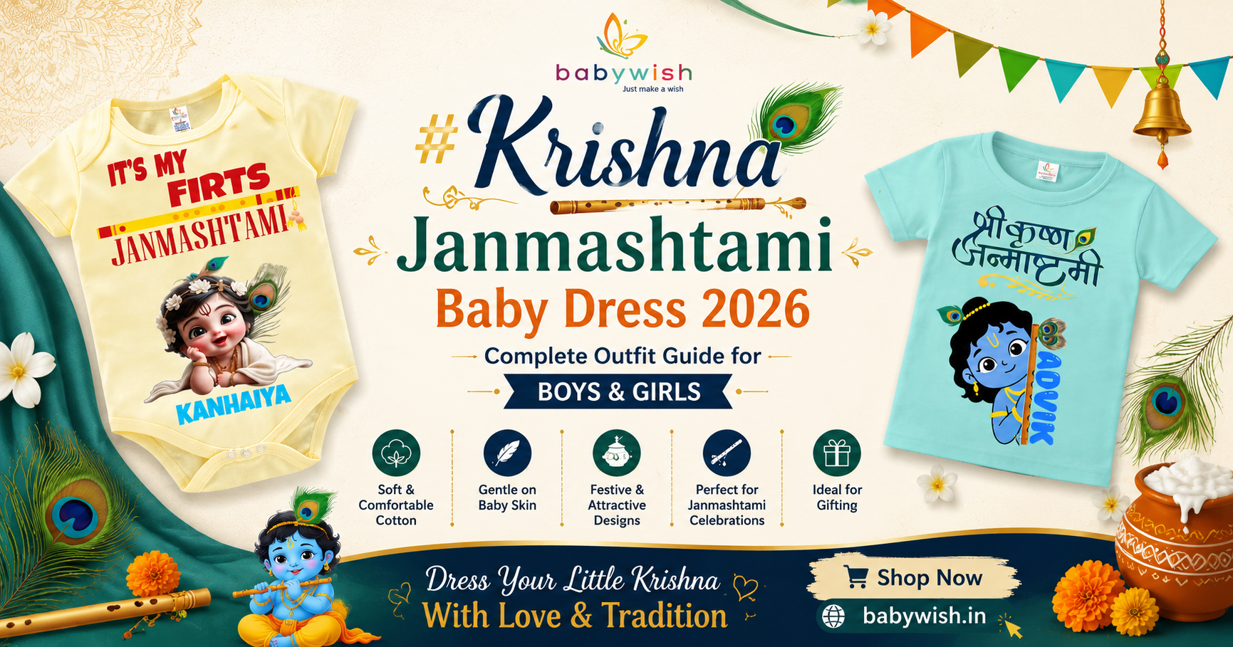 Krishna Janmashtami Baby Dress 2026 — Complete Outfit Guide for Boys & Girls