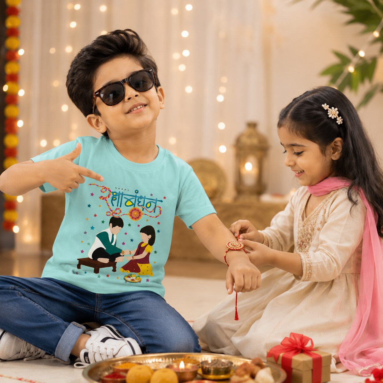 Raksha Bandhan Kids T Shirt Brother Sister Rakhi Outfit
