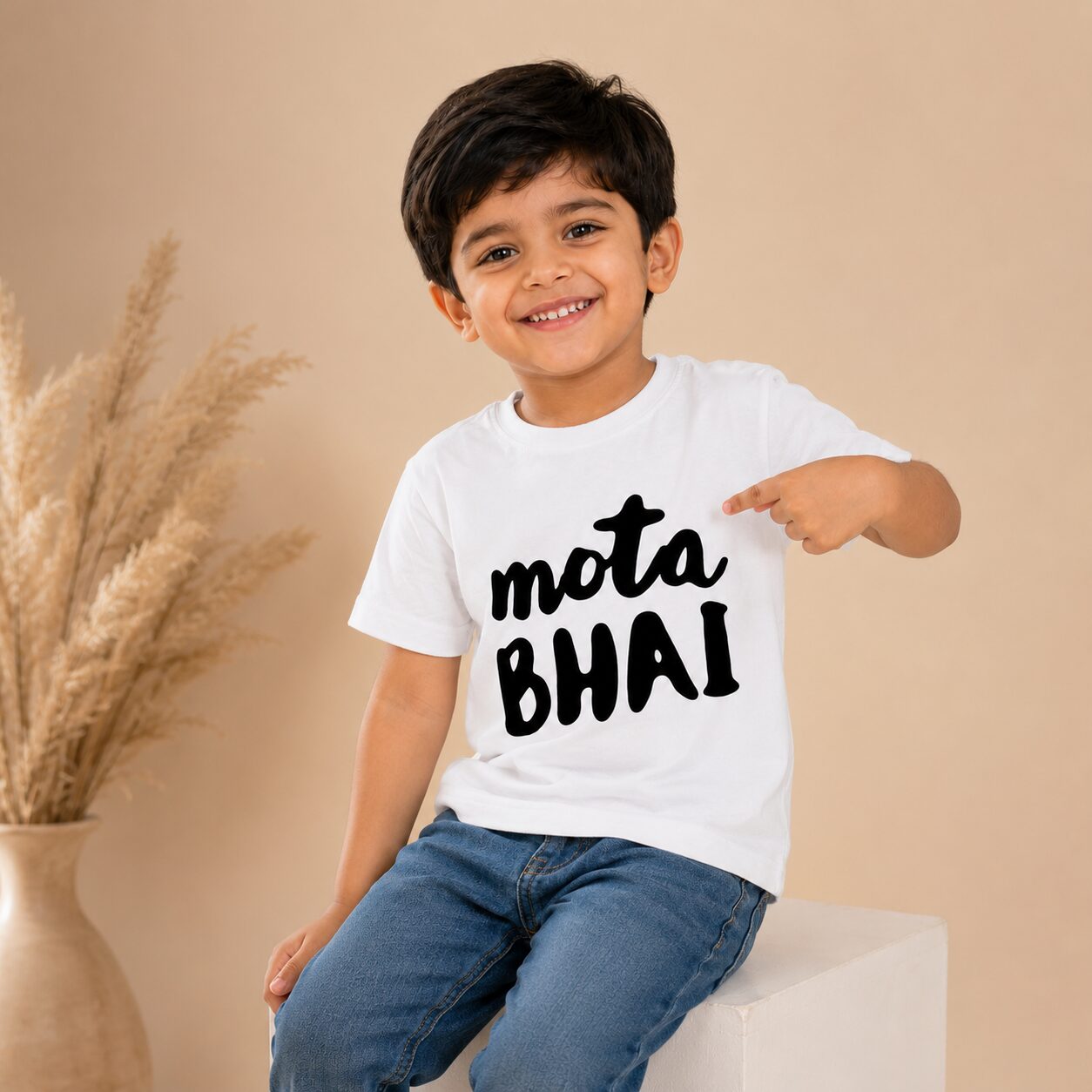 Funny Mota Bhai Kids T Shirt by Babywish