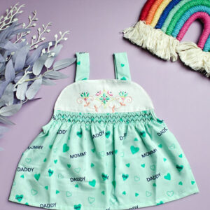 Newborn Cotton Frock with Mommy Daddy Print for 0 to 12 Months – Babywish