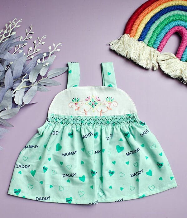 Newborn Cotton Frock with Mommy Daddy Print for 0 to 12 Months – Babywish