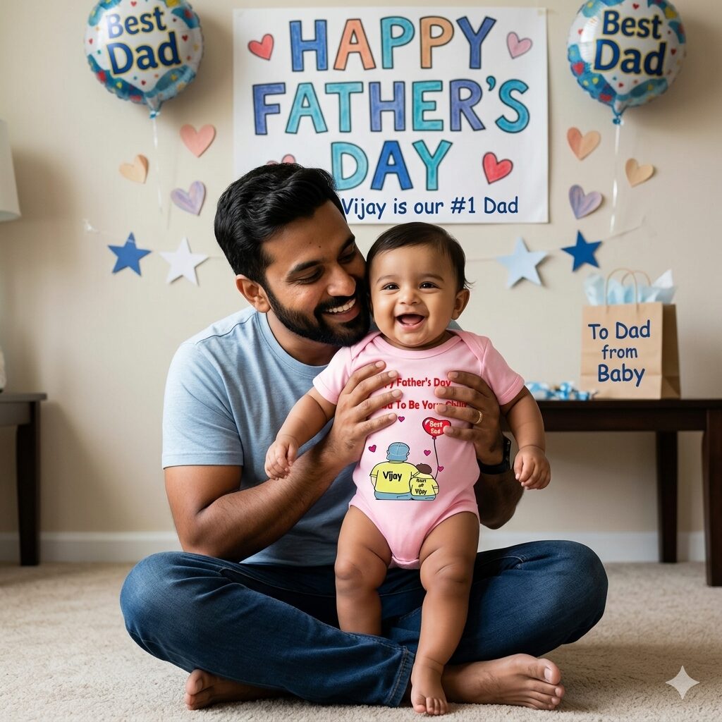 Happy Father's Day Personalized Baby Romper
