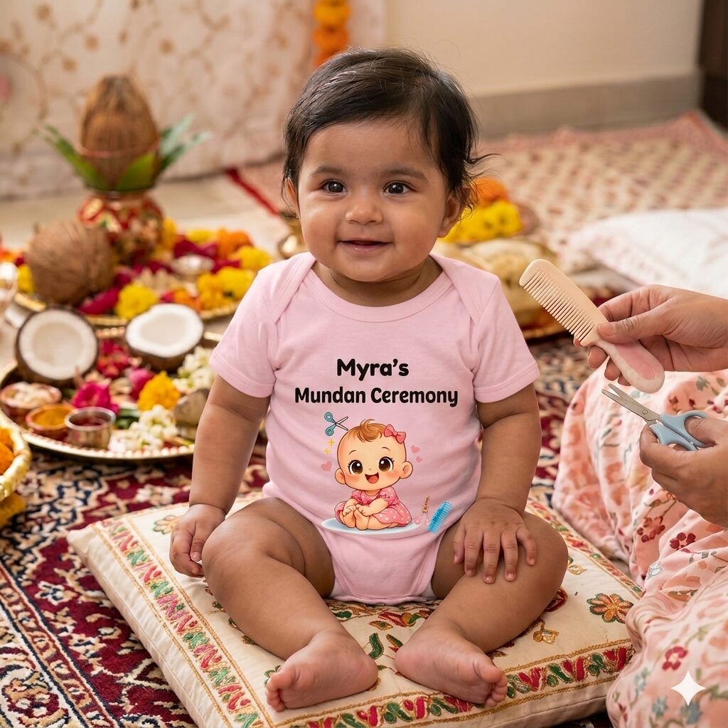 Myra's Mundan Ceremony Baby Romper