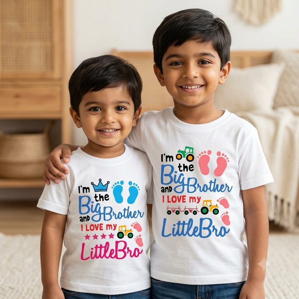 Big Sister Little Sister & Big Brother Little Brother Matching T Shirts for Kids