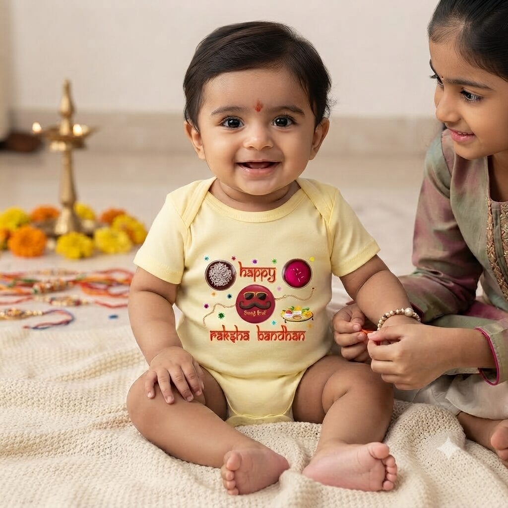 New Born Baby Rakhi Clothes Cotton Romper