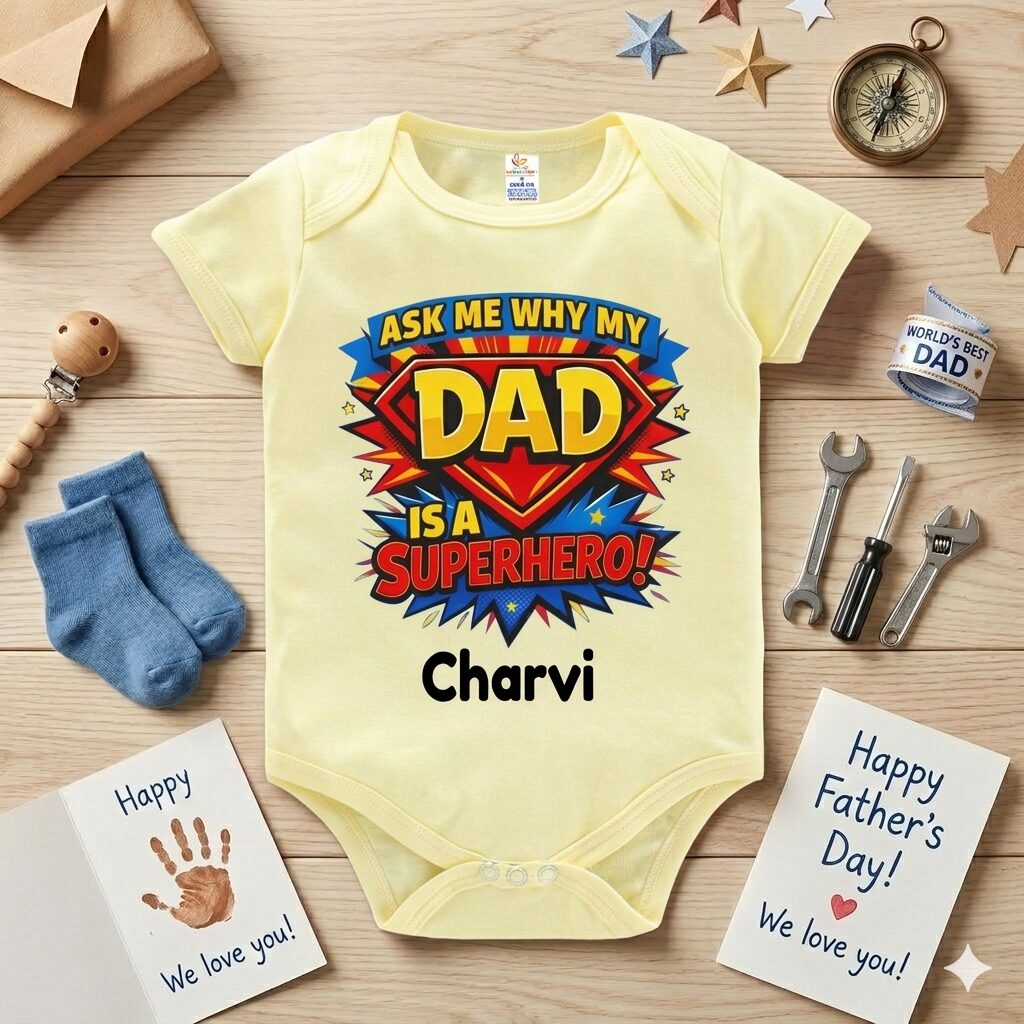 Soft Cotton Father’s Day Baby Romper