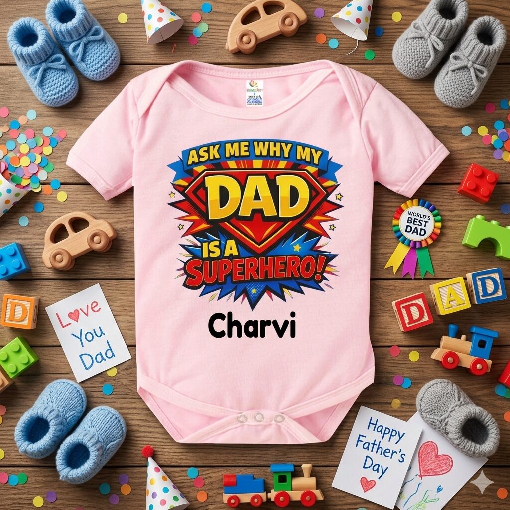 Soft Cotton Father’s Day Baby Romper
