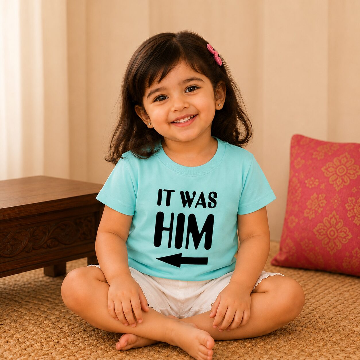 It Was Him Outfit Kids T Shirt – Funny Big Sister  T Shirt | Sibling Matching Cotton T Shirt for Girls |  Outfit for Kids – Babywish