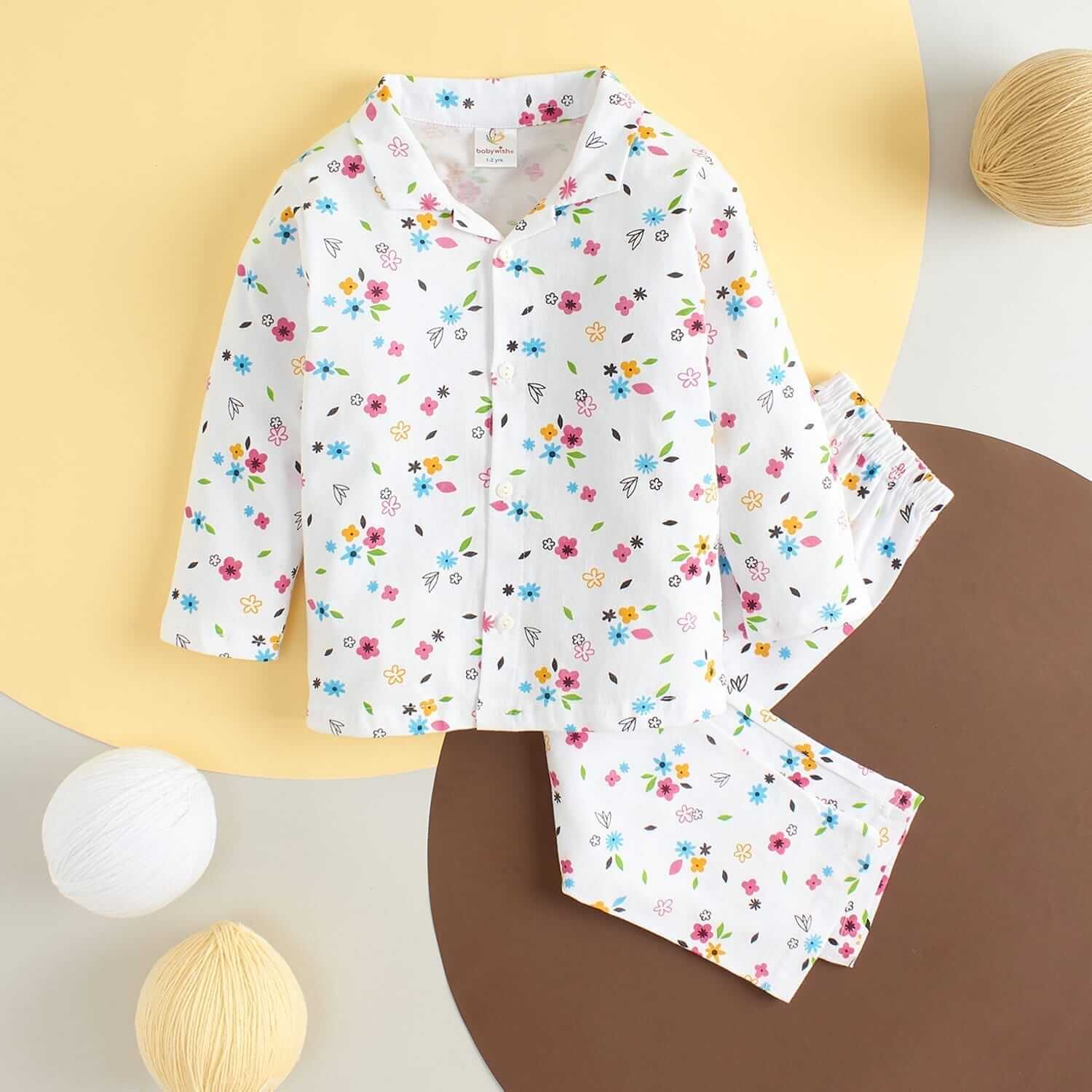 Kids Sleepsuit for Baby Boy’s and Girl’s Topwear and Pajamas Set Long Sleeve Sleepwear Baby Clothing Sets - Flower Hill
