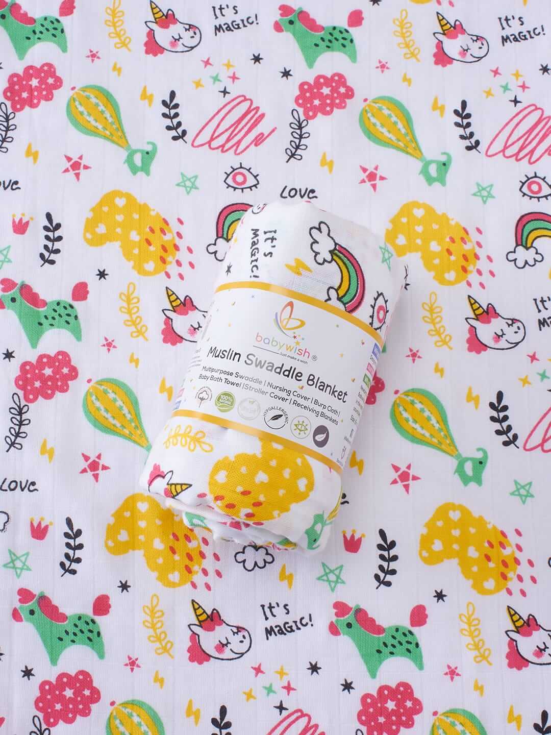Muslin Swaddle Blankets 100% Organic for newborn Baby Multipurpose Infant Swaddle 112x112cm