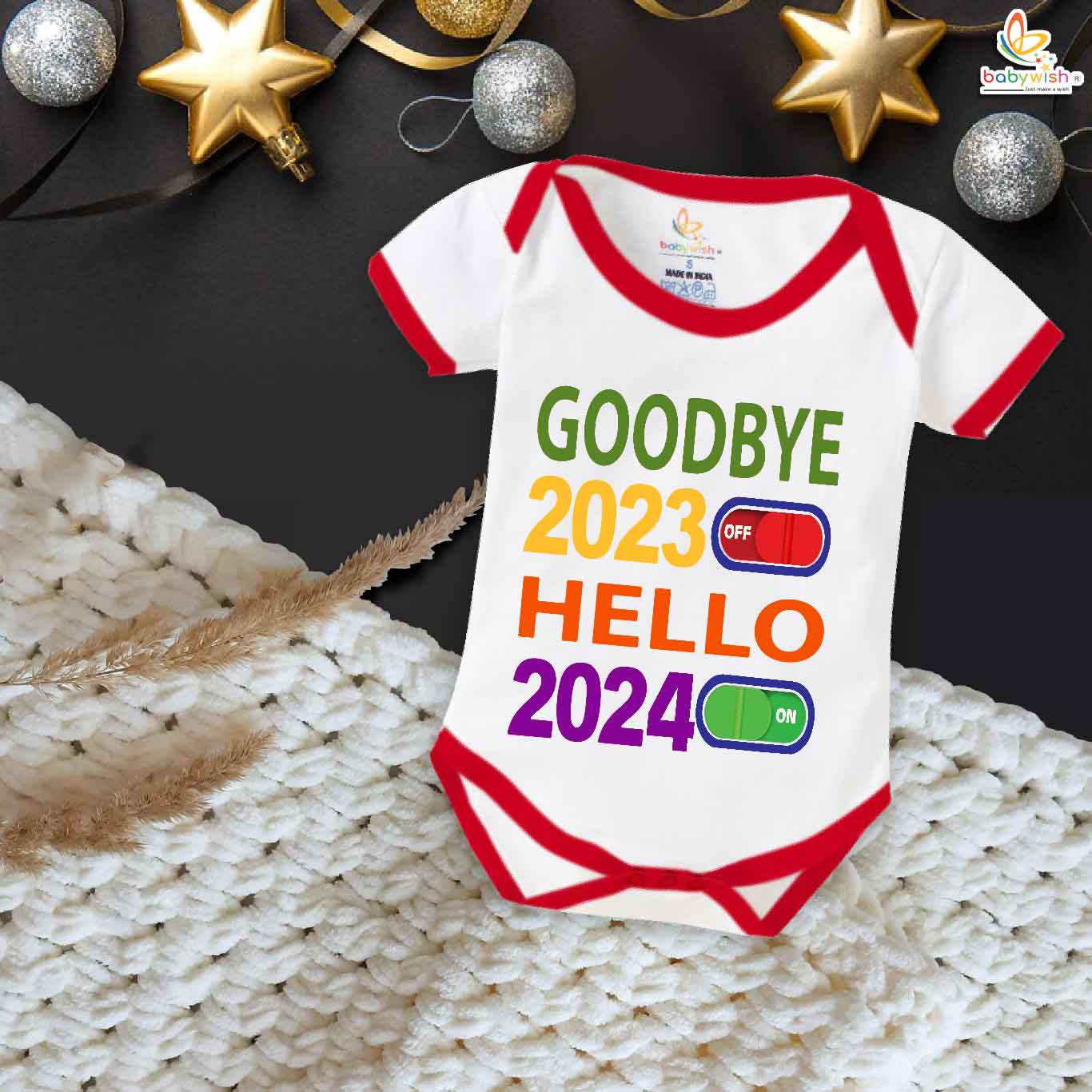 Babywish New Year Romper Clothes My First New Year Bodysuits Goodbye 2023 Hello 2024