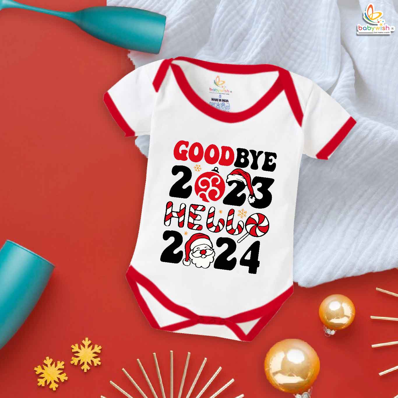 Babywish New Year Romper Clothes My First New Year Bodysuits Bye Bye 2023 And New Year 2024
