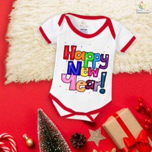 Babywish New Year Romper Clothes for Babies, My First New Year Bodysuits, Wish You All Happy New Year Newborn Outfit, Cute Holiday Onesies for Boys & Girls