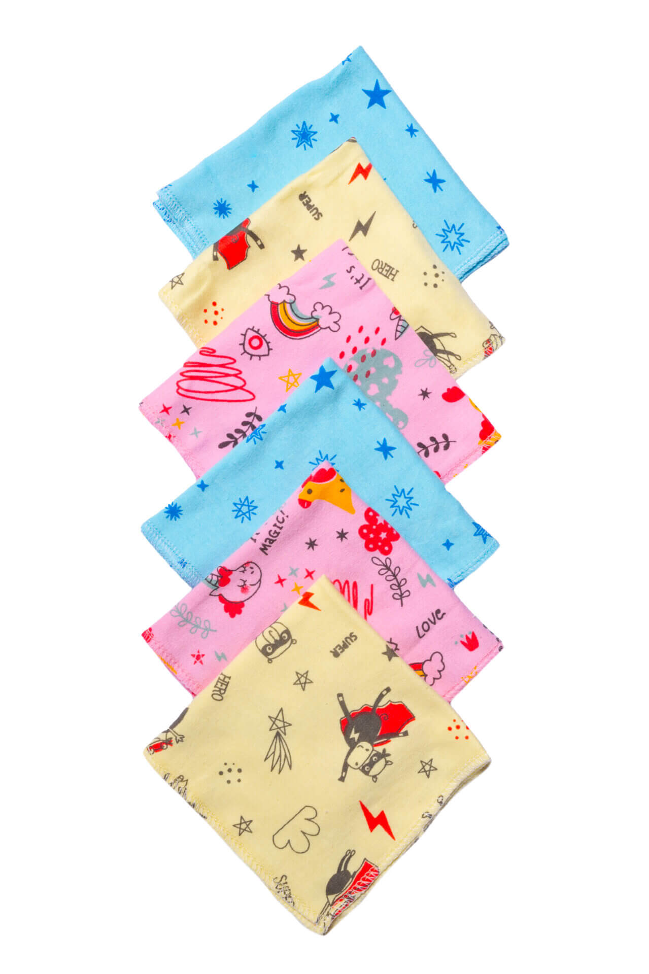 Babywish Washcloth Ultra Soft Multicolor Wipes for Newborn Baby