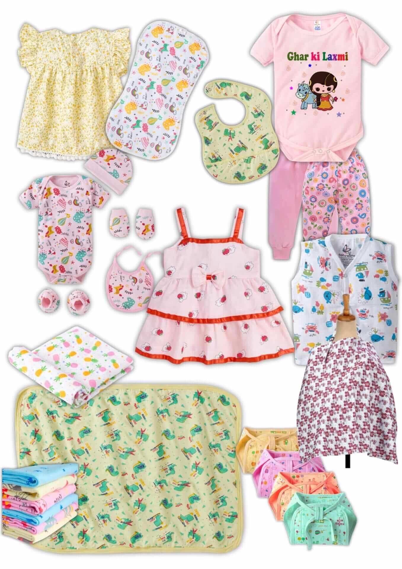 Babywish Newborn Baby Gift Hamper for Baby Girl - 0-3 Months