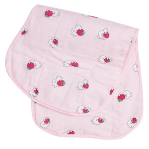 Pink muslin burp cloth for babies – soft and absorbent cotton feeding towel by Babywish