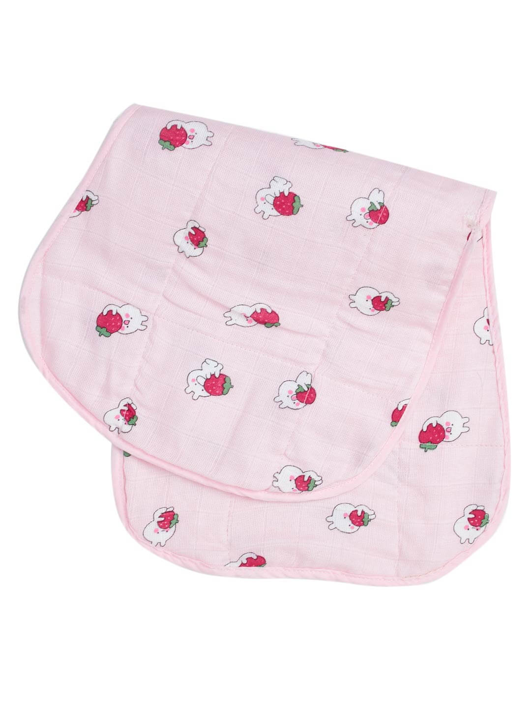 Soft Muslin Burp Cloth for Newborn Baby, Organic Muslin Baby Burp Cloth, Cute Strawberry Print Feeding Cloth, 3 Layer Absorbent Burp Cloth for Newborn Essentials Babywish