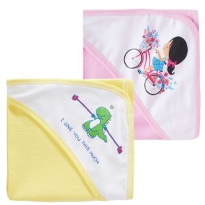 Baby Hooded Towels for Newborn – Combo Multicolor Bath Towels for Boys & Girls, Soft Absorbent Infant & Kids Hooded Towels, Cozy Baby Bath Wraps