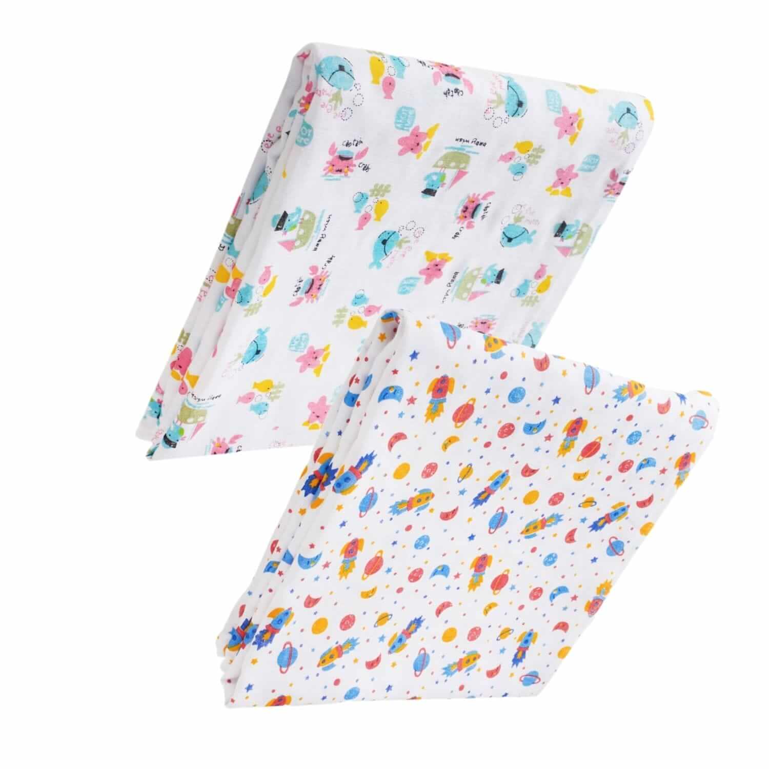 Muslin Swaddle Blankets 100% Organic for newborn Baby Multipurpose Infant Swaddle 112x112cm - Combo Pack of 2