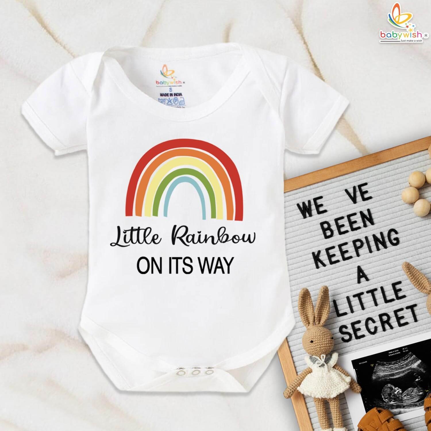 Unique baby Announcement Gifts For New Grandparents | Cotton Onesie Romper | Babywish