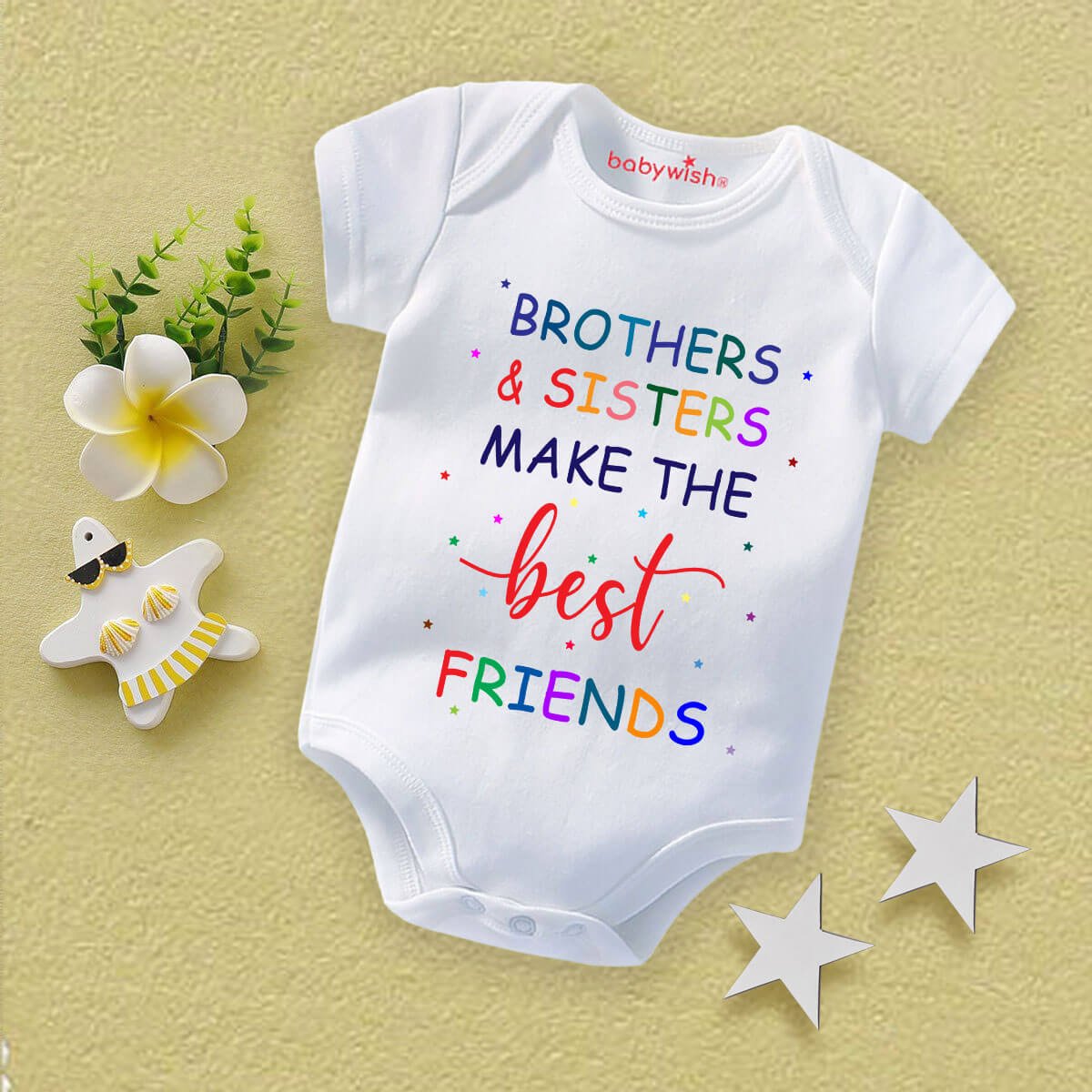 Adorable Rakshabandhan Romper for Kids, Brother Sister Matching Outfit, Soft Cotton Half Sleeve Dress, Cute Rakhi Gift Onesie for Boys and Girls Babywish