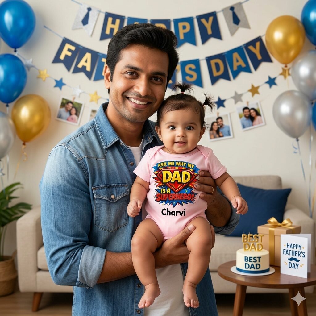 Soft Cotton Father’s Day Baby Romper