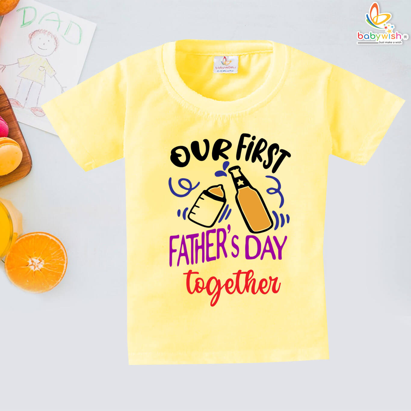 Father’s Day Special Baby T-Shirt – Our First Father’s Day Together Printed Cotton Tee for Baby Boy & Girl - Image 4