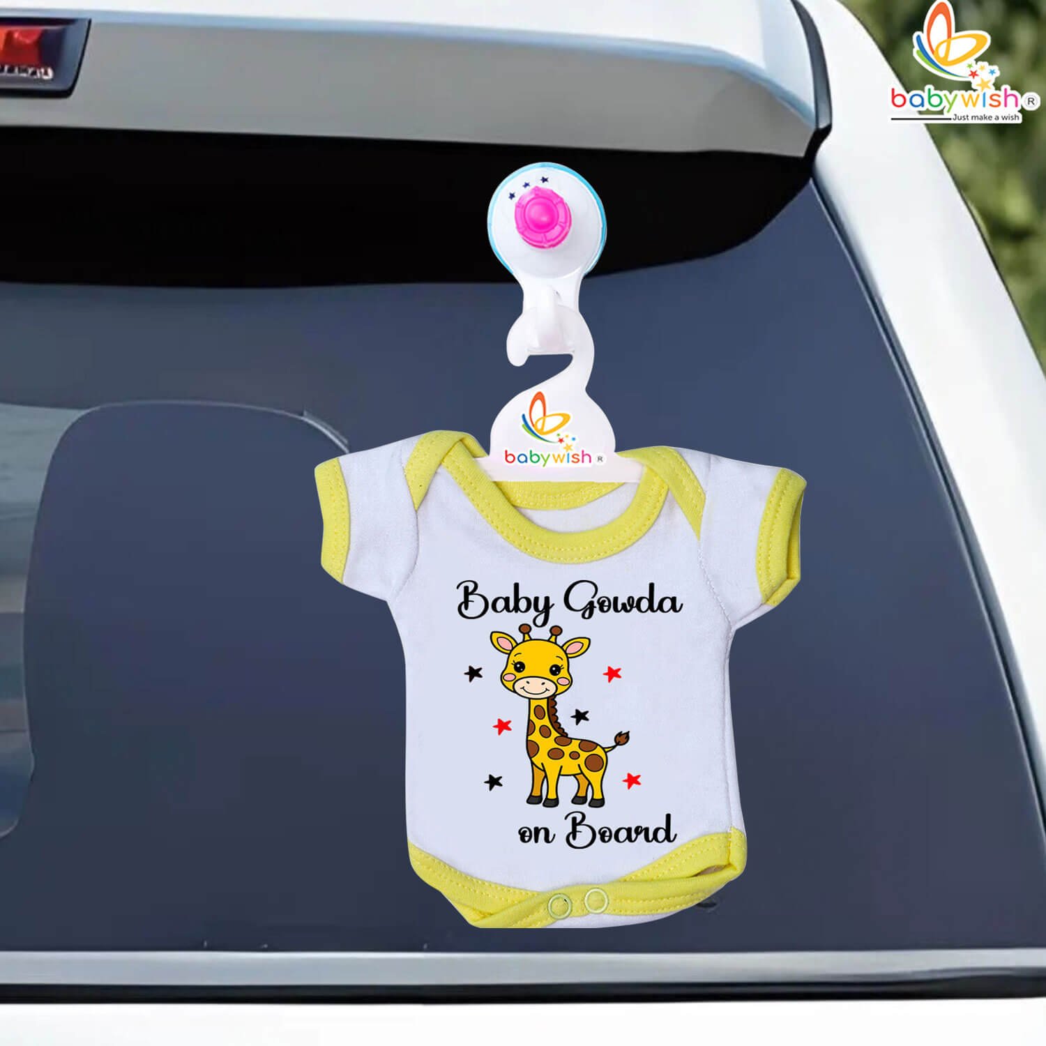 Babywish Baby On Board Car Safety Awareness Romper | Cute Baby Safety Message Outfit for Responsible Parents | Trusted Babywear Brand Babywish